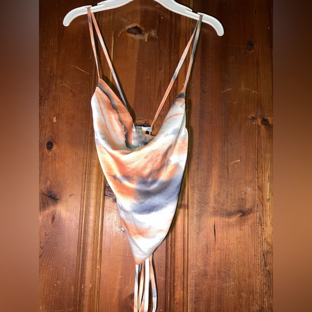 Shein tie up back top